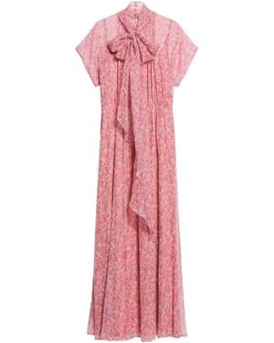 Max Mara Pleated Print Dress - Pink