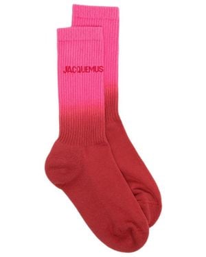 Jacquemus Les Chaussettes Moisson Gradient Knitted Socks - Red