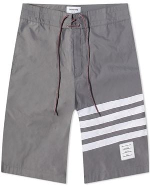 Thom Browne Bar Drawstring Shorts - Grey