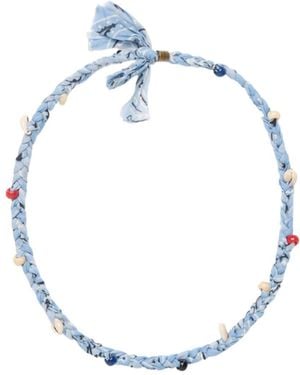 Alanui Beaded Bandana Necklace - Blue