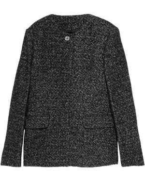 TOTEME Crew Neck Long Sleeve Casual Jacket - Black