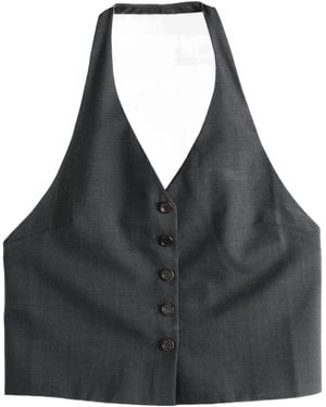 Amomento Halterneck Button-Up Top - Black