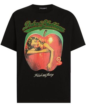 Dolce & Gabbana Printed T Shirt - Black