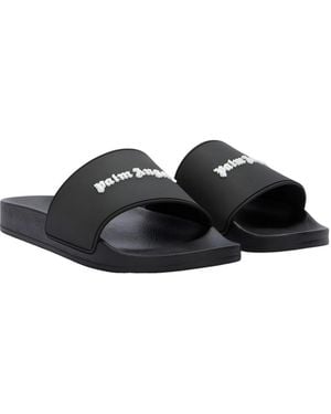 Palm Angels Classic Logo Pool Sliders - Black