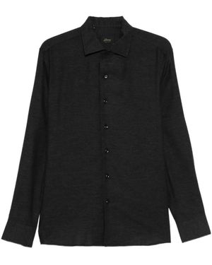 Brioni Long-Sleeve Button-Fastening Shirt - Black