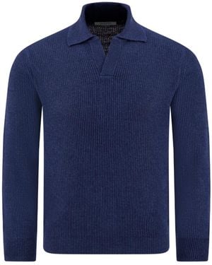Gran Sasso Long-Sleeved Knitted Jumper - Blue