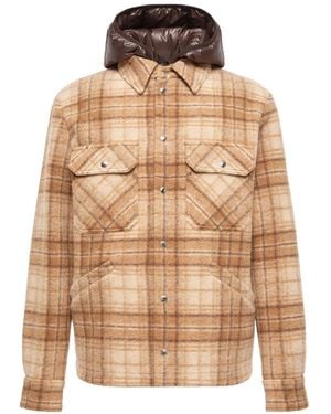 Moncler Nyvalin 3-In- Hooded Flannel Down Jacket - Brown