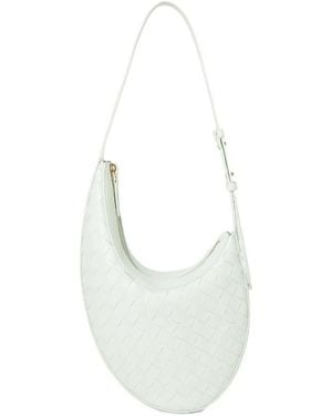 Bottega Veneta Woven Zipped Hobo Bag - White