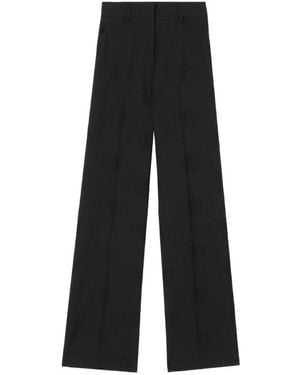 Burberry High-Rise Wide-Leg Trousers - Black