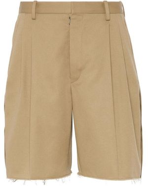 Maison Margiela Tailored Cotton Shorts - Natural