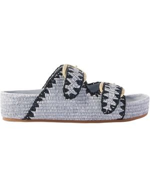 Loeffler Randall Solid-Color Raffia Sandals - White