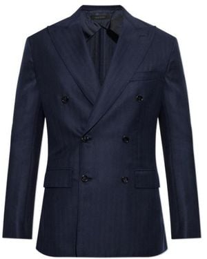 Brioni Long-Sleeved Casual Jacket - Blue