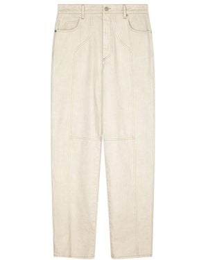 Isabel Marant Logo Patch Straight-Leg Trousers - White
