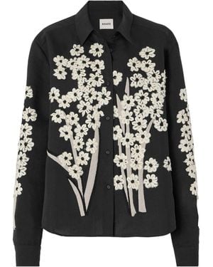 KHAITE Argo Appliqué Shirt - Black