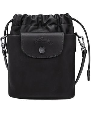 Longchamp Drawstring Bucket Bag - Black