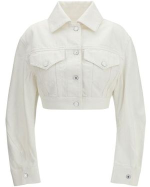 Givenchy Cropped Opened-Back Denim Jacket - White