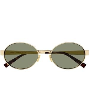 Saint Laurent Full Frame Logo Sunglasses - Green