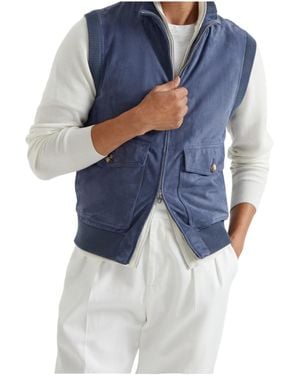Brunello Cucinelli Suede Vest - Blue