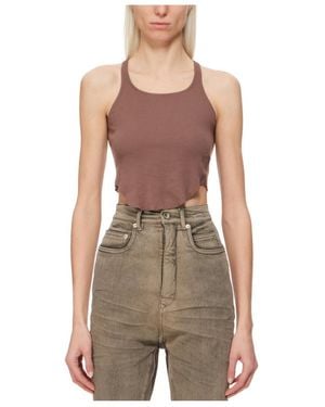 Rick Owens Raw-Cut Cropped Tank Top - Multicolor