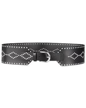 Isabel Marant Solid Leather Waist Belt - White