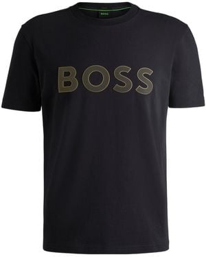 BOSS Logo-Appliqué T-Shirt - Black
