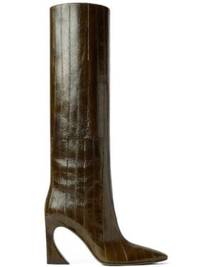 Fendi 95Mm Arco Leather Boots - Green