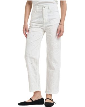 Liu Jo Straight Embroidered Pants - White