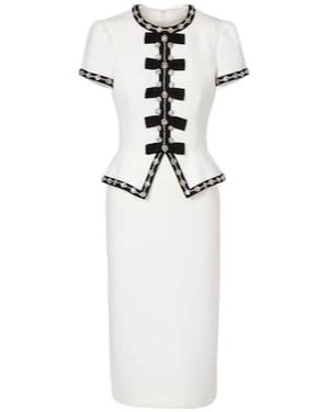 Jenny Packham Bisou Crystal-Embellished Midi Dress - White
