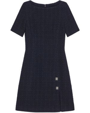 Givenchy 4G Plaque Tweed Dress - Blue