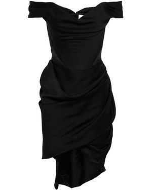 Vivienne Westwood Off-Shoulder Bustier Crêpe Minidress - Black