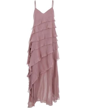 Antonelli Marilyn Tiered-Ruffles Dress - Purple