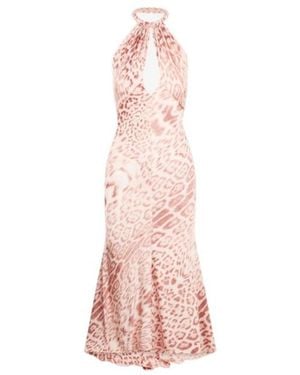 Roberto Cavalli Jaguar Print Midi Dress - Pink