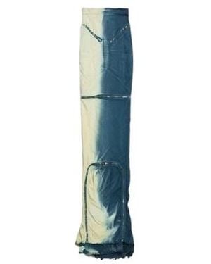 Rick Owens Gradient Denim Maxi Skirt - Blue