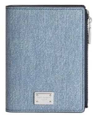 Dolce & Gabbana Logo Plaque Zip Wallet - Blue