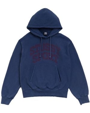 Stussy Block Sport Hoodie Garment Dyed - Blue