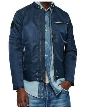DIESEL Stand-Collar Long-Sleeve Zip-Up Jacket - Blue