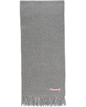 Acne Studios Logo Tassel Scarf - Gray
