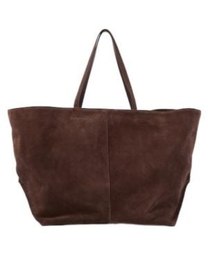 Jil Sander Linea Maxi Suede Tote Bag - Brown