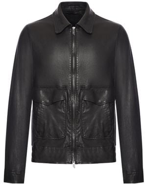 Salvatore Santoro Zip-Up Leather Jacket - Black