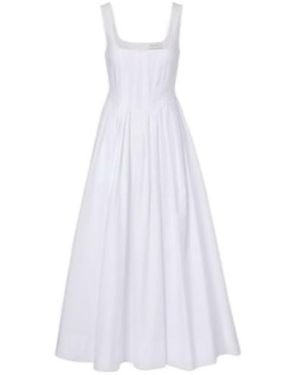 Sportmax Giro Cotton Canvas Midi Dress - White