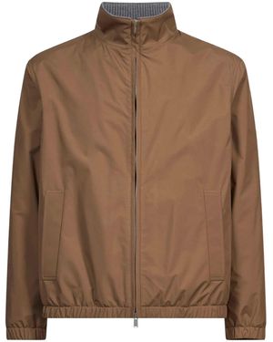 Lardini Zip-Up High-Neck Jacket - Brown