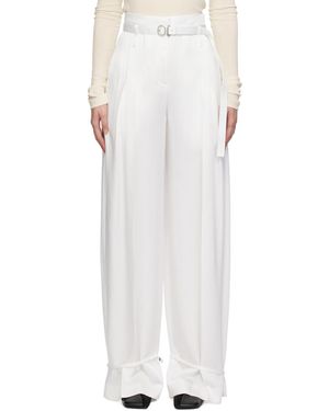 Jil Sander Crepe Pleated Straight Trousers - Black