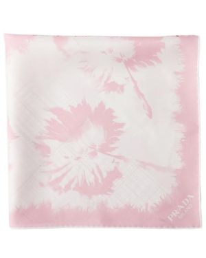 Prada Printed Silk Twill Scarf - Pink