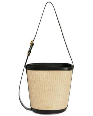 Jil Sander Logo-Detailed Bucket Bag - White
