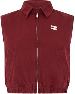 Miu Miu Collared Sleeveless Vest
