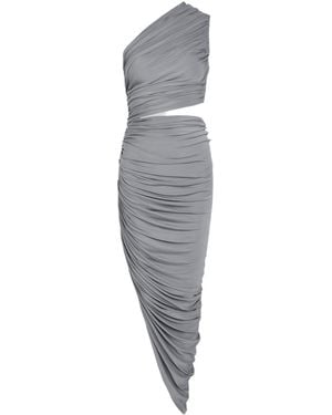 Alaïa Cut-Out Stretch-Jersey Midi Dress - Gray