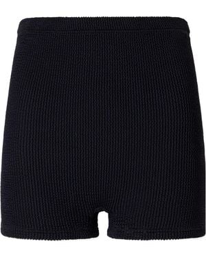Hunza G Crinkle Cotton-Blend Original Shorts - Blue