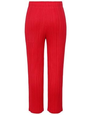 Pleats Please Issey Miyake Monthly Colors: September Trousers - Red