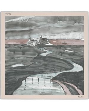 Max Mara Silk Twill Foulard - Gray