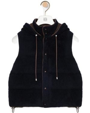 Loewe Drawstring Waist Shearling Waistcoat - Black